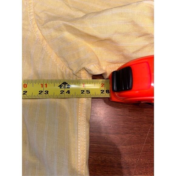 Tommy Bahama Relax Mens XL/TG Long Sleeve Yellow Shirt 100% Linen - Picture 6 of 7